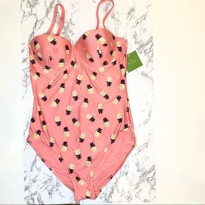 New Kate Spade Pineapple Swimsuit size Large